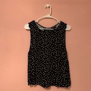 Black sleeveless polkadot blouse from Forever 22